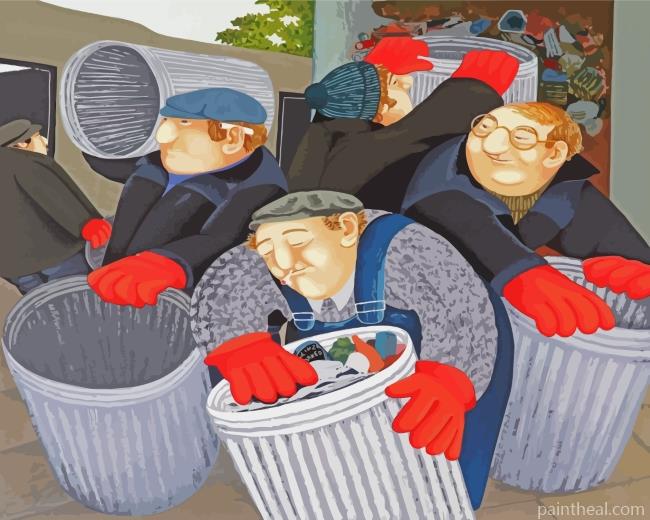 The Dustbin Men By Beryl Cook Painting By Numbers Kits