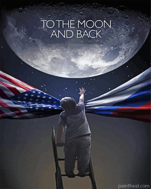 To The Moon And Back Movie Poster Painting By Numbers Kits