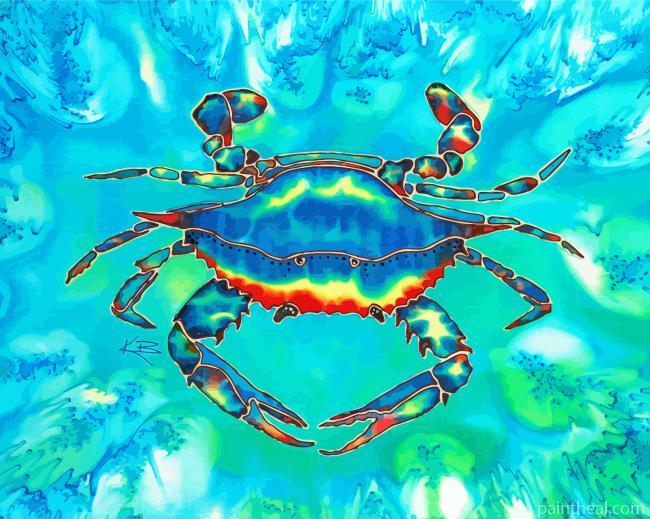 Blue Carb Under Water Art -Paint By Numbers Painting By Numbers Kits