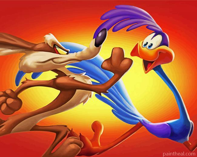 Roadrunner And Coyote Cartoon Painting By Numbers Kits