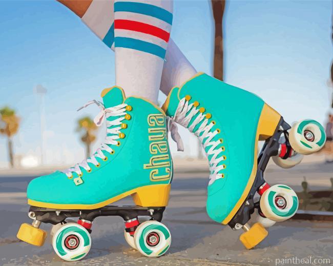 Cyan Rollerblades Painting By Numbers Kits