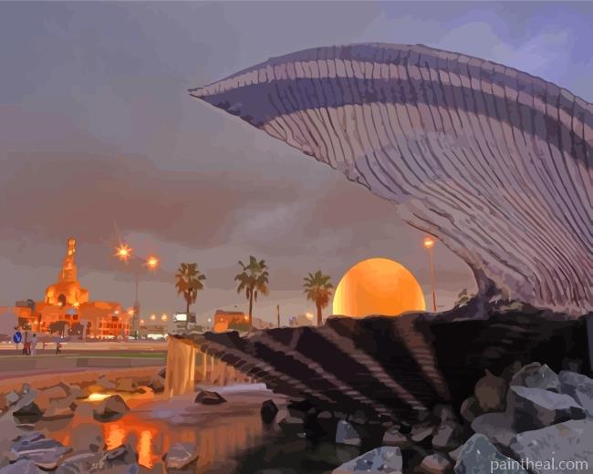 Pearl Fountain In Doha Painting By Numbers Kits