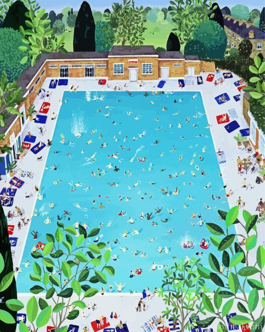 Brockwell Lido Art -Paint By Numbers Painting By Numbers Kits
