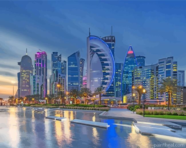 Doha City In Qatar Painting By Numbers Kits