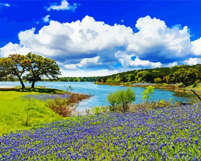 Hill Country Texas Landscape Painting By Numbers Kits