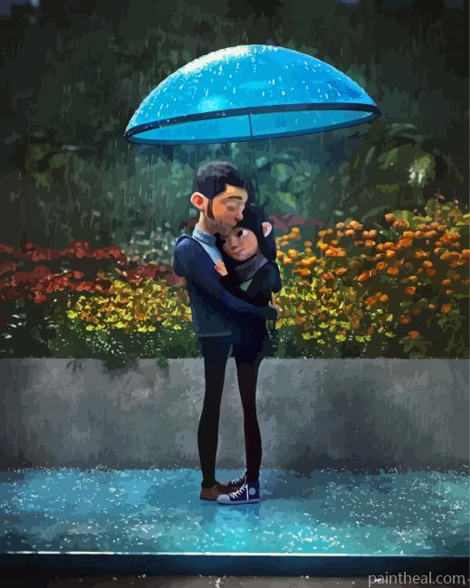Couple Rain Lovers Painting By Numbers Kits