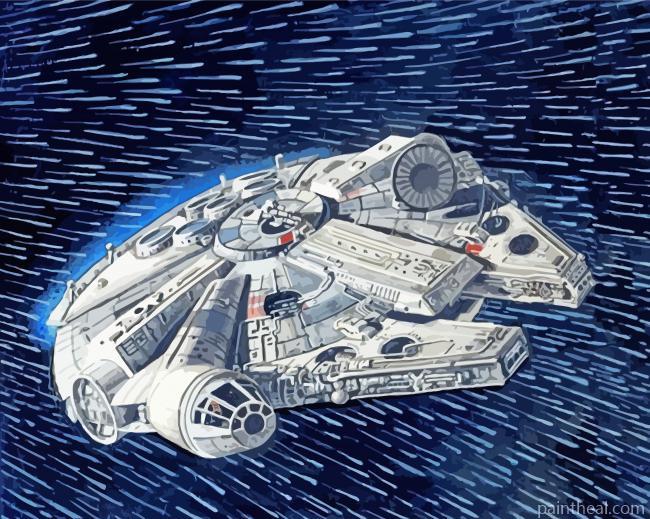Millennium Falcon Light Speed -Paint By Numbers Painting By Numbers Kits