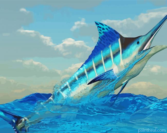 Marlin Fish Art Painting By Numbers Kits