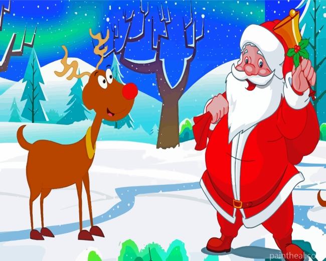 Christmas Rudolph The Red Nosed Reindeer Painting By Numbers Kits