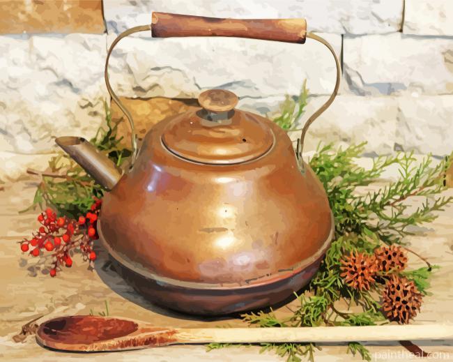 Vintage Tea Pot Painting By Numbers Kits