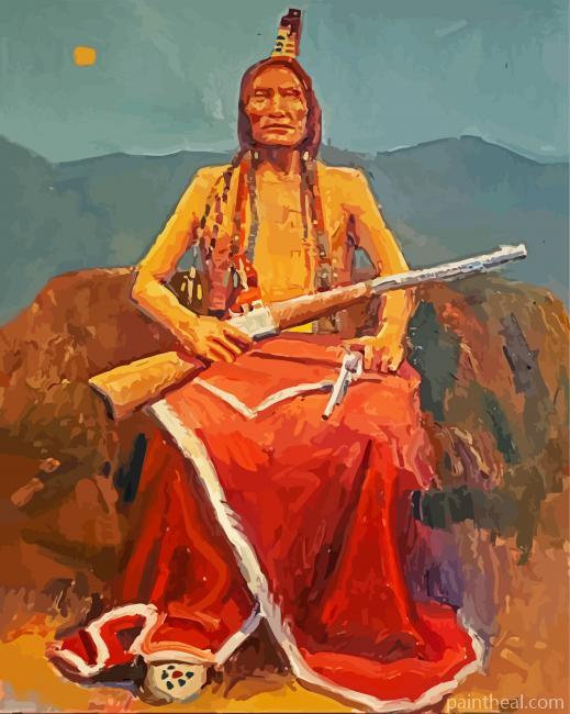 Touch The Clouds Indian Chief Art Painting By Numbers Kits
