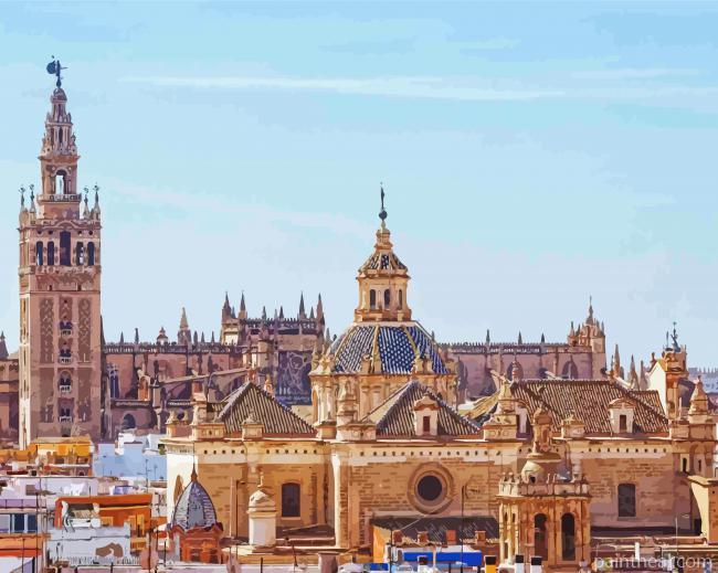 Aesthetic Andulucia Cathedral De Sevilla Painting By Numbers Kits