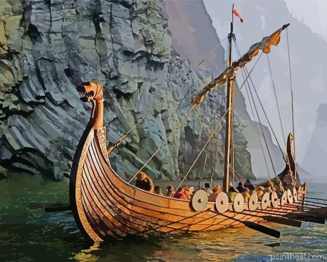 Viking Wooden Ship Painting By Numbers Kits