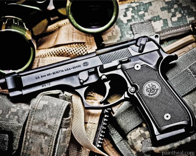 Beretta M9 10 Gun Painting By Numbers Kits