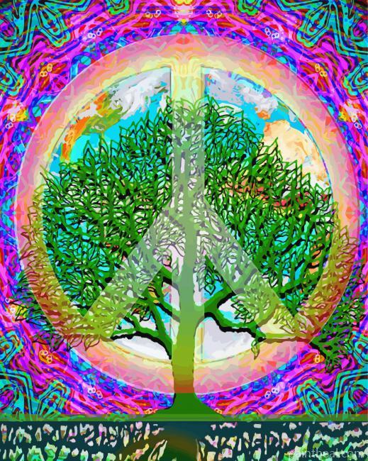 Aesthetic Peace Tree Painting By Numbers Kits