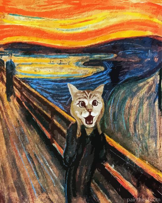 Cat Screaming Art Painting By Numbers Kits