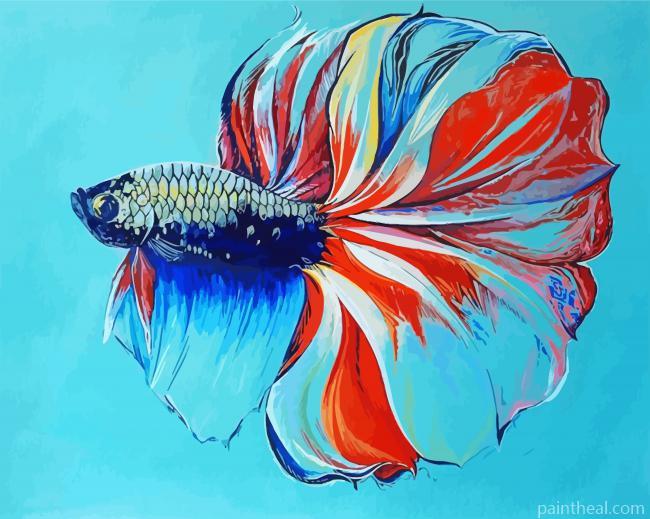 Betta Siamese Fish Painting By Numbers Kits