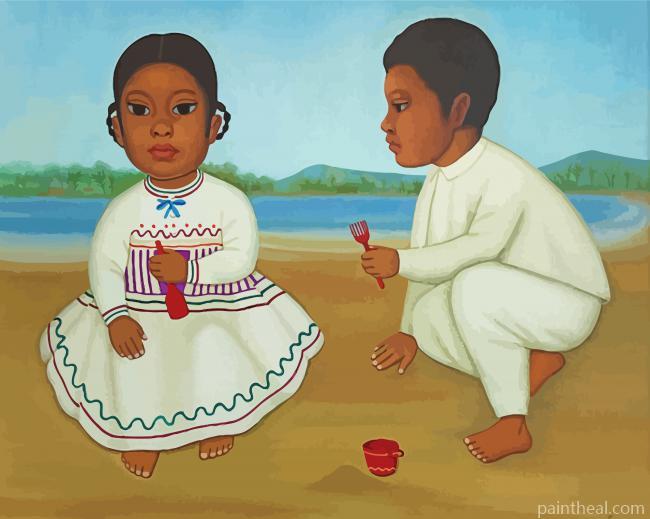 Siblings Playing Gustavo Montoya Painting By Numbers Kits