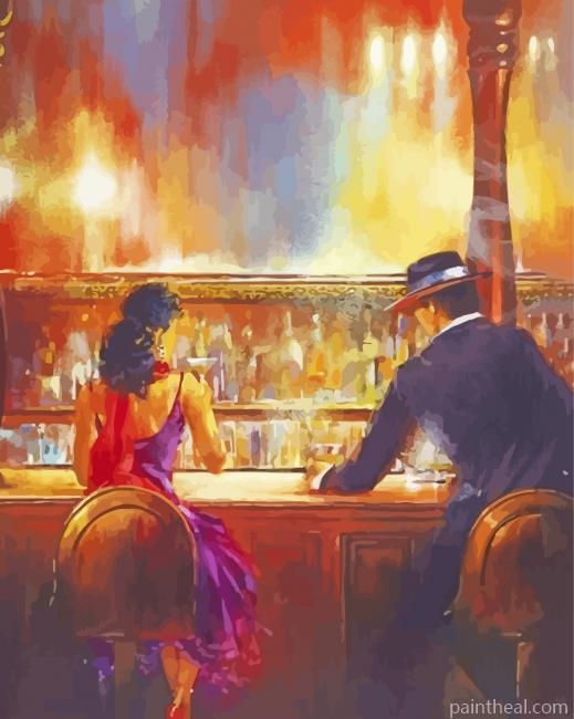 Aesthetic At The Bar Painting By Numbers Kits