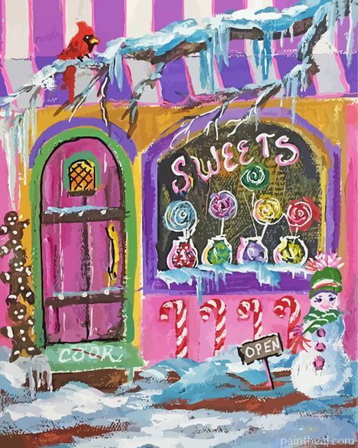Aesthetic Candy Store Painting By Numbers Kits
