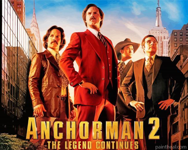 Anchorman The Legend Of Ron Burgundy -Paint By Numbers Painting By Numbers Kits