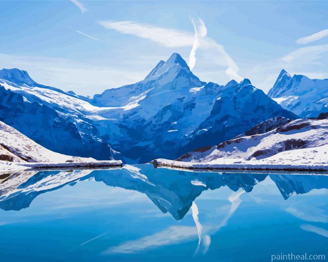 Snowy Swiss Alps Painting By Numbers Kits
