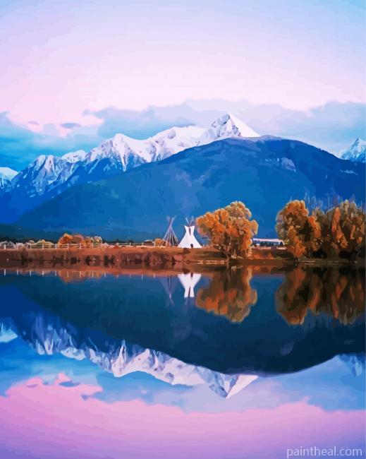 Sunset Montana Mountains Landscape Painting By Numbers Kits