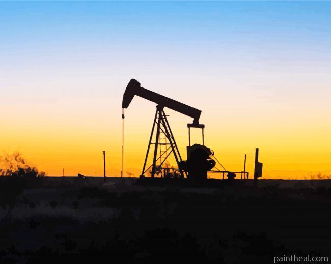 Oil Rigs Silhouette Painting By Numbers Kits