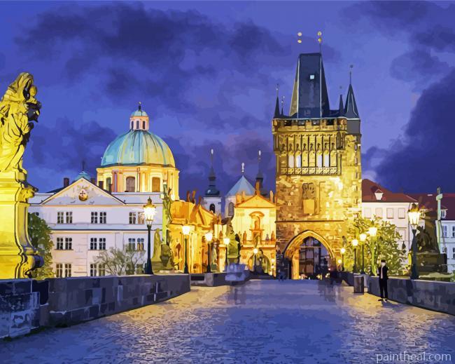Prague St Charles Bridge Painting By Numbers Kits