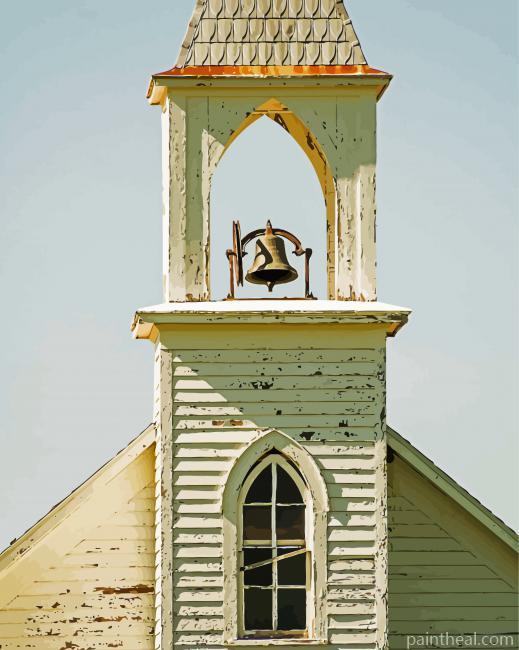 Old White Church Painting By Numbers Kits
