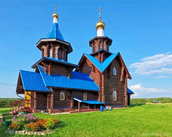 Village Church Buildings Painting By Numbers Kits