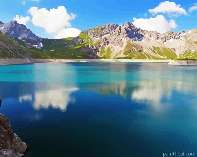 Lunersee Lake In Vorarlberg Painting By Numbers Kits