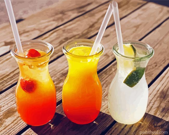 Fresh Fruit Drinks Painting By Numbers Kits