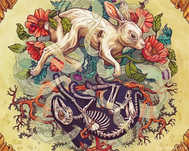 Abstract Rabbit Skull Painting By Numbers Kits