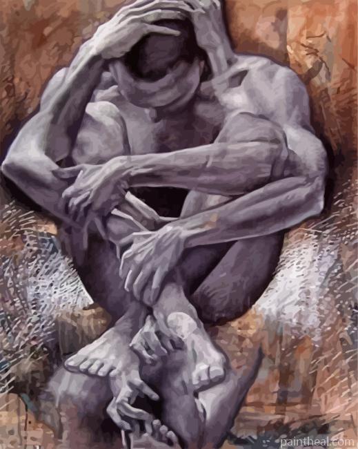 Anxieted Man Painting By Numbers Kits