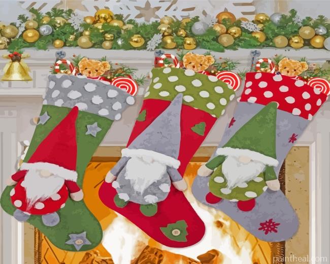 Beautiful Christmas Stockings Painting By Numbers Kits