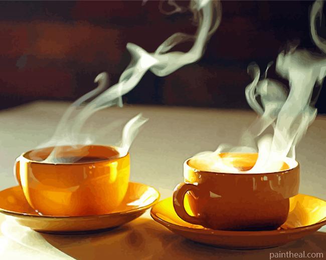 Hot Tea Cups Painting By Numbers Kits