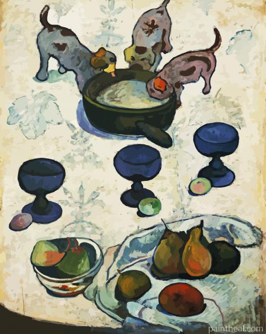 Still Life With Three Puppies By Gaugin Painting By Numbers Kits