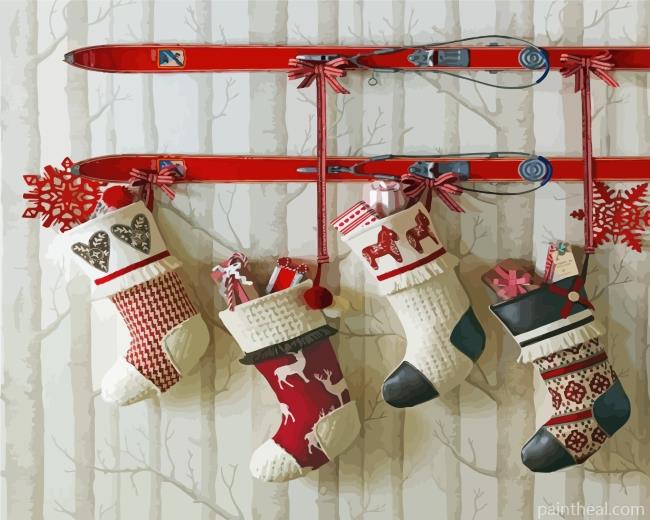 Christmas Stockings Gifts Painting By Numbers Kits