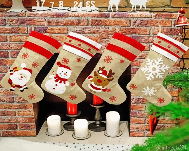 Christmas Stockings Decoration Painting By Numbers Kits