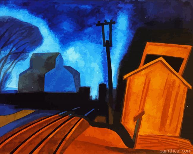 Flag Station Elizabeth New Jersey Oscar Bluemner Painting By Numbers Kits