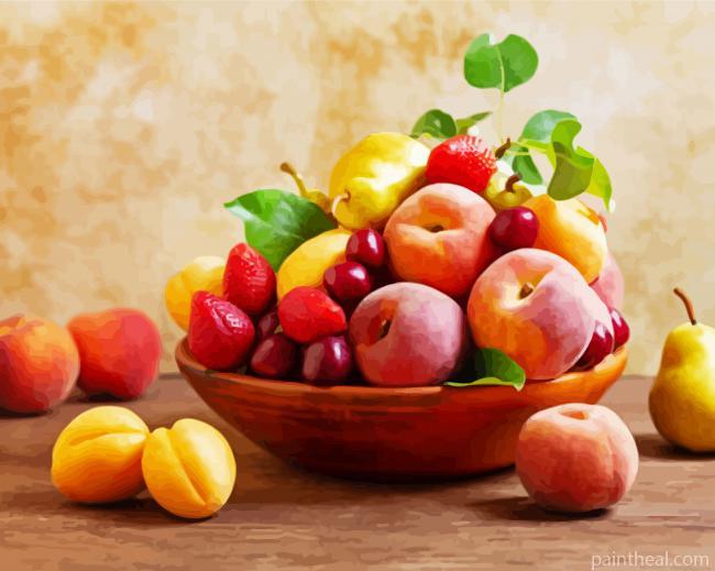 Fruit In Bowl Food Painting By Numbers Kits