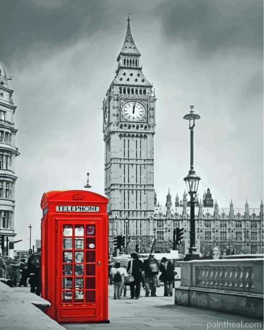London Black And Red Painting By Numbers Kits