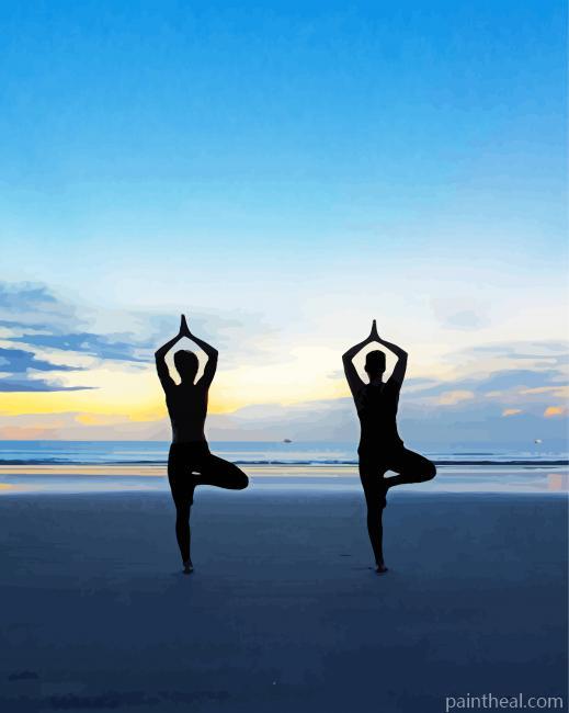 Yoga Body Silhouette Painting By Numbers Kits