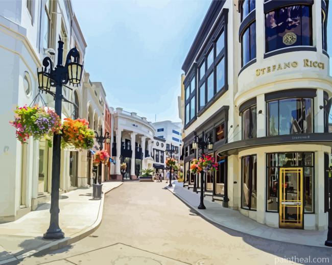 Rodeo Drive Walk Of Style Beverly Hills Painting By Numbers Kits