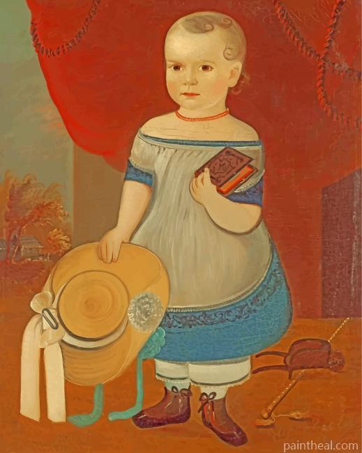Child With Straw Hat Painting By Numbers Kits