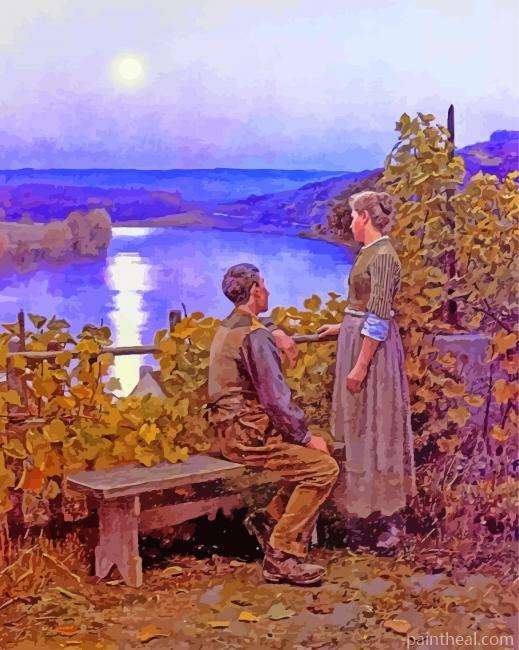 Vintage Couple In The Garden Painting By Numbers Kits