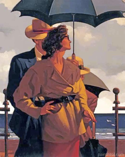 Couple Under The Same Umbrella Painting By Numbers Kits
