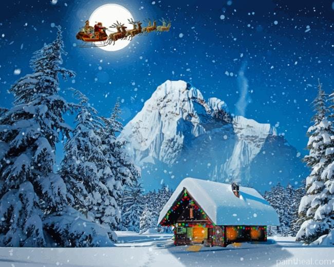 Snow Barn Painting By Numbers Kits
