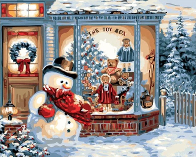 Christmas Snowman Painting By Numbers Kits